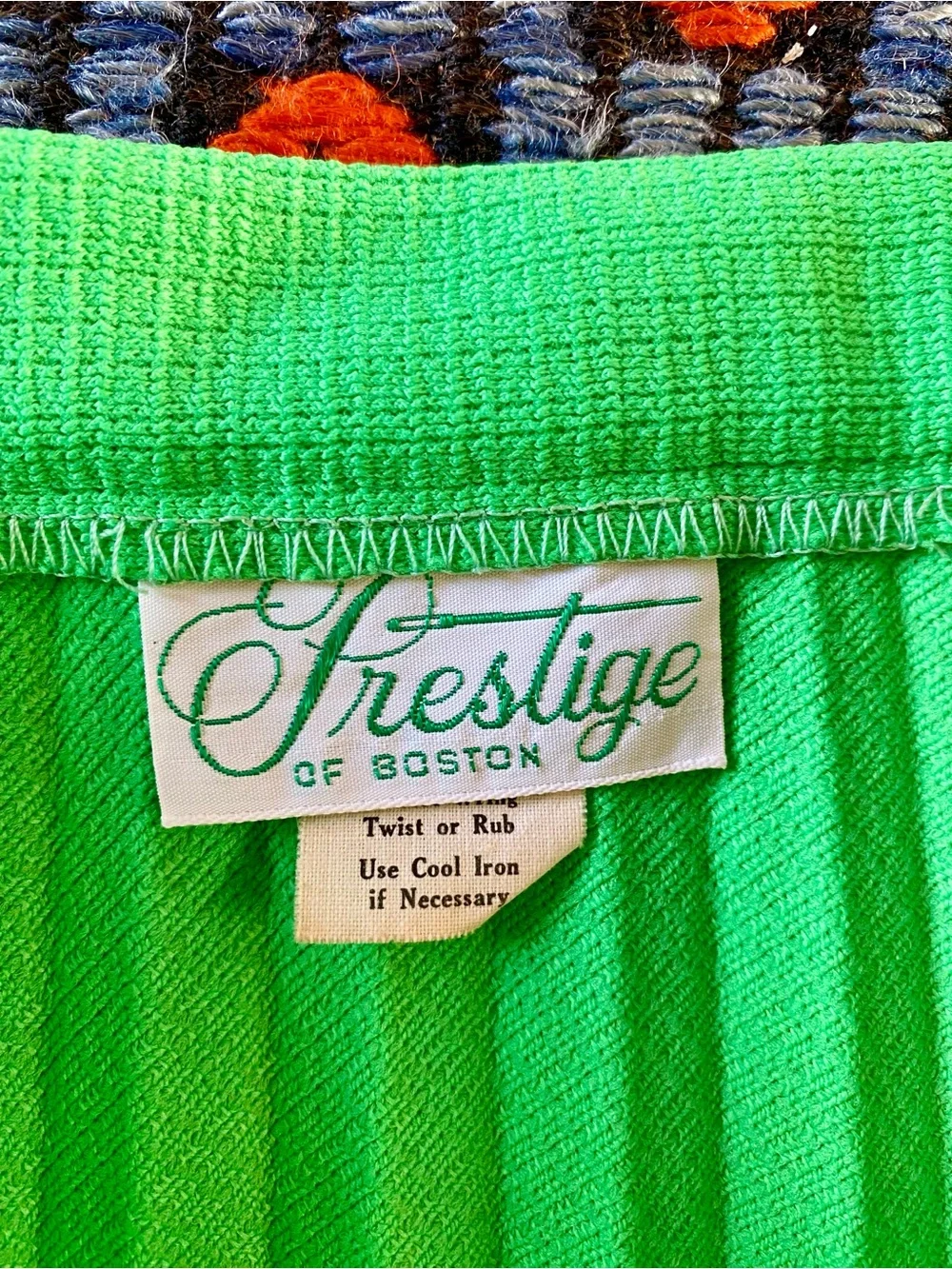 70s Pleated Green Skirt